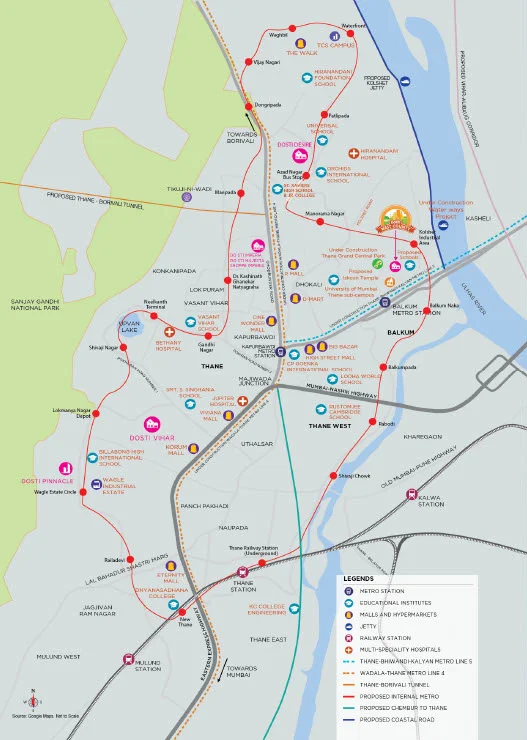 Dosti Nest Thane Strategic Location Map